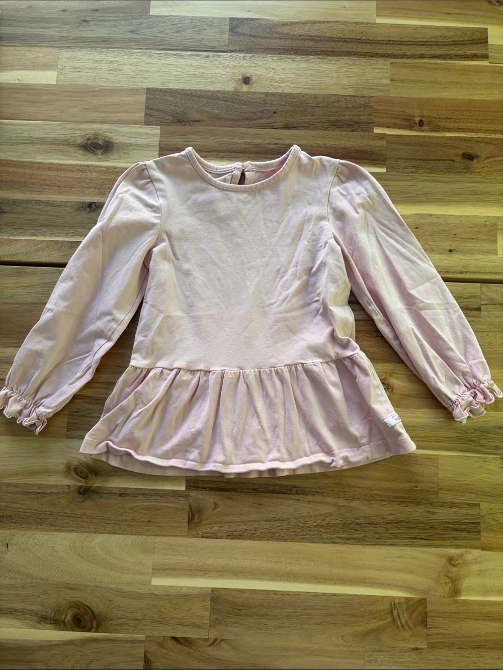 Ruffle Butts Size 5 Girls' Pink Long-Sleeve Peplum Top
